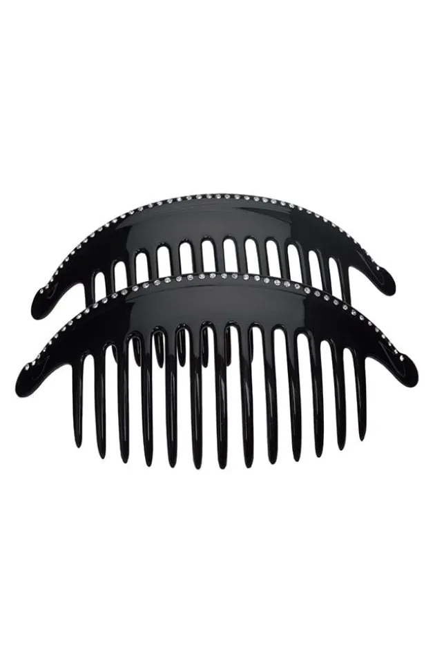 Belle Crystal Large Interlocking Comb Pair