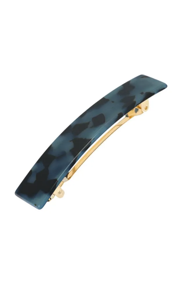Classic Rectangle Barrette - Blue Tokyo