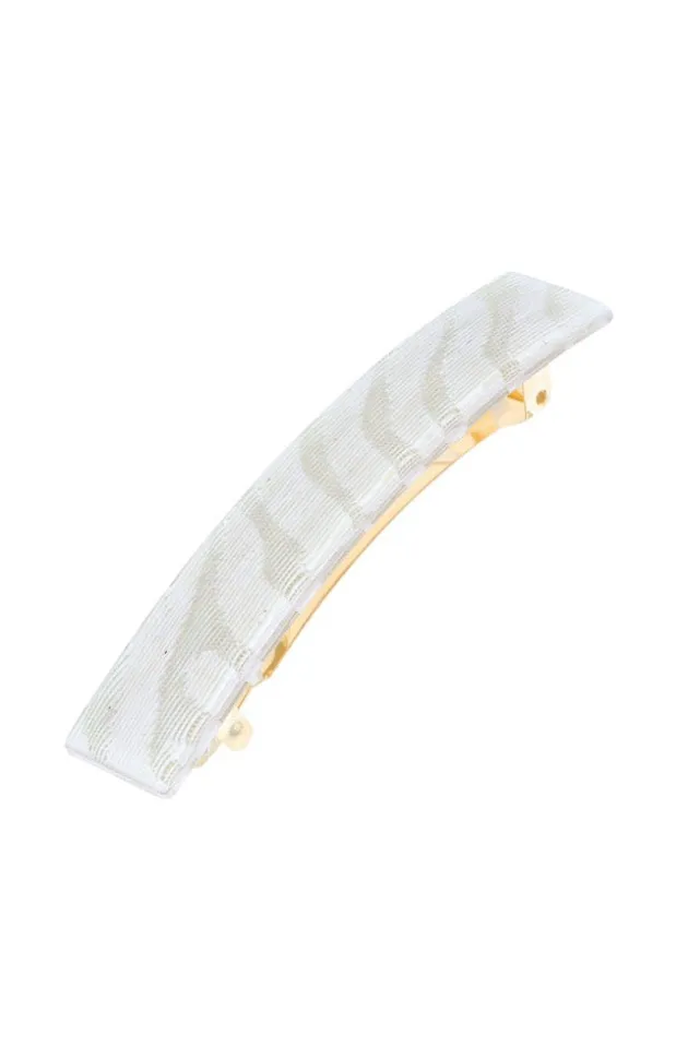 Classic Rectangle Barrette - Metallic Zebra