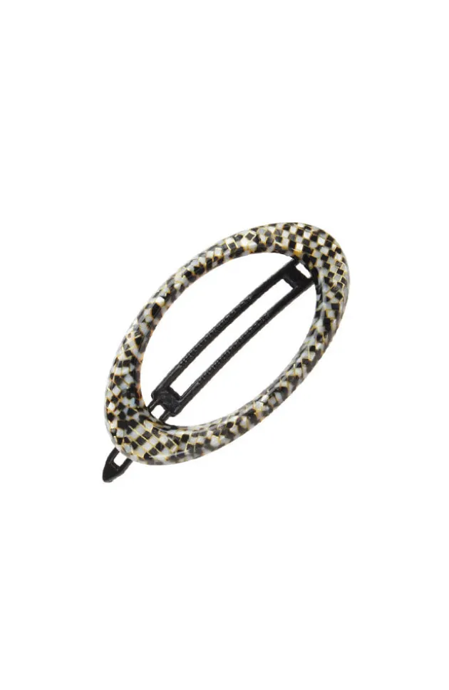Cutout Oval Plastic Tige Boule Barrette - Classic