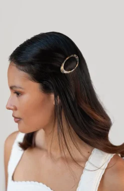 Cutout Oval Plastic Tige Boule Barrette - Classic