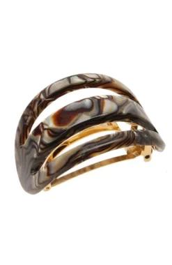 Cutout Oval Ponytail Barrette - Classic