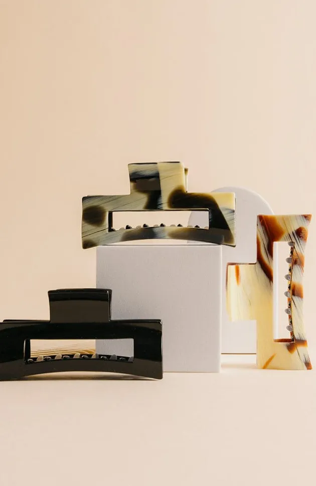 Large Cutout Rectangle Claw Clip - Classic