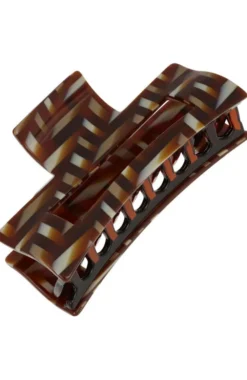 Large Cutout Rectangle Claw Clip - Saddle