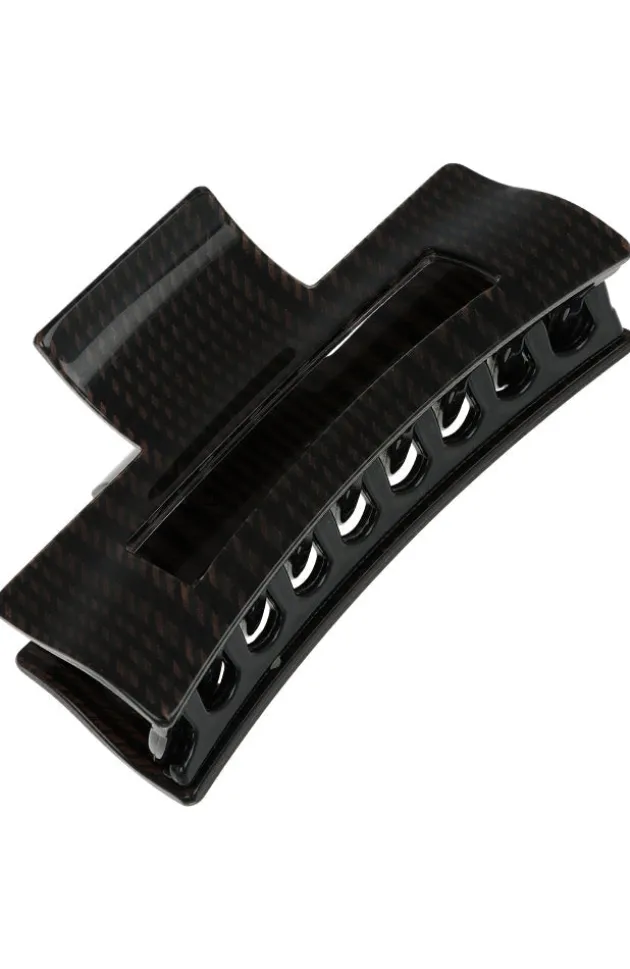 Large Cutout Rectangle Claw Clip - Modern Tweed