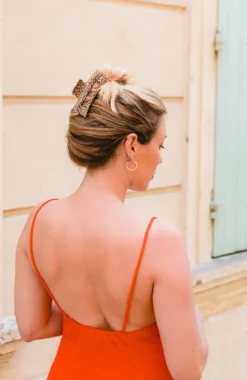Large Cutout Rectangle Claw Clip - Golden Leopard