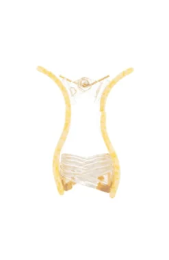 Large Cutout Rectangle Claw Clip - Straw