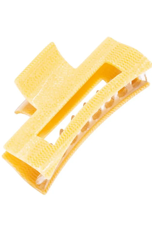 Large Cutout Rectangle Claw Clip - Straw