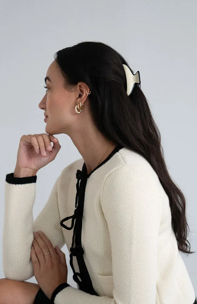 Maybell Claw Clip - Black & Ivory