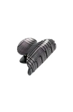 Mini Couture Claw Clip - Plaid Black