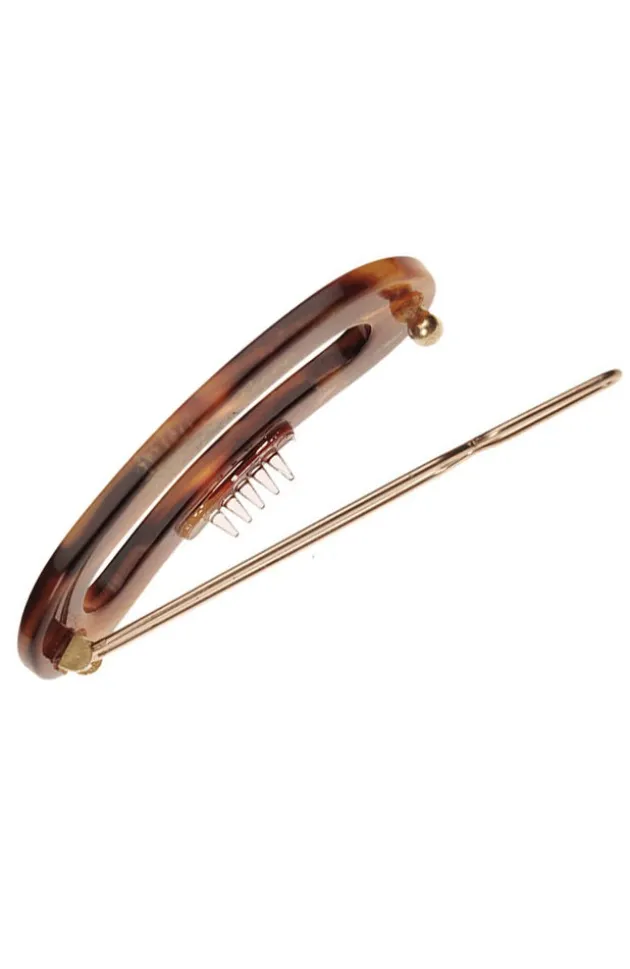 Mini Oval Tige Boule Barrette - French Classic