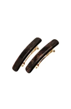 Mini Rectangle Barrette Pair - Classic