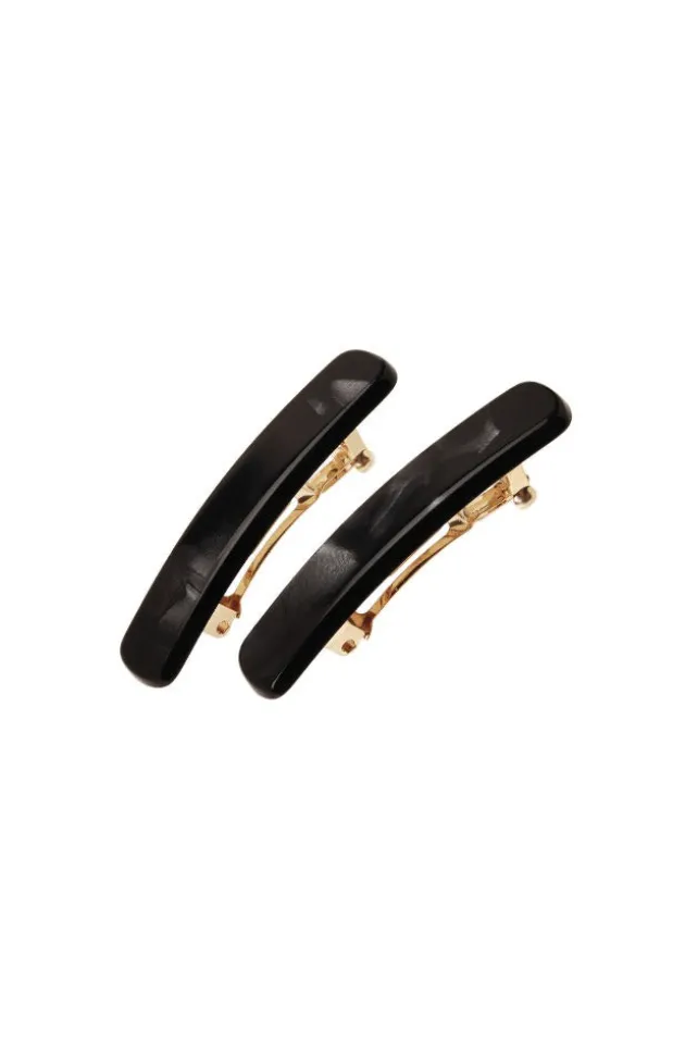 Mini Rectangle Barrette Pair - Classic