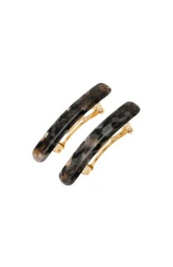 Mini Rectangle Barrette Pair - Pavlova