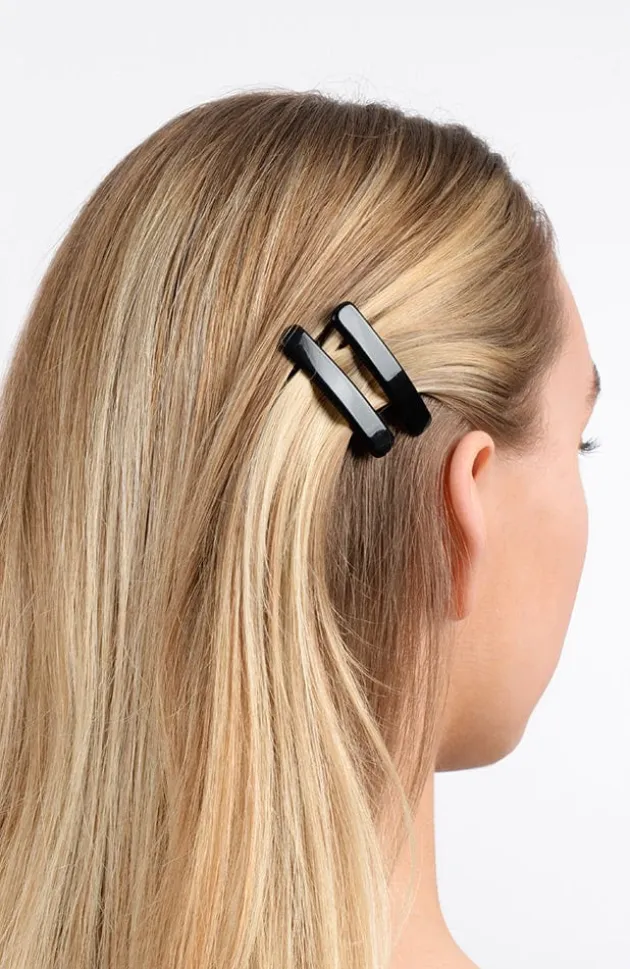 Mini Rectangle Barrette Pair - Pavlova