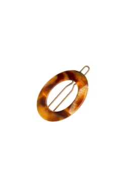 New Cutout Oval Tige Boule Barrette - Classic