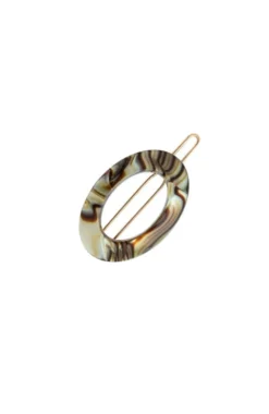 New Cutout Oval Tige Boule Barrette - Classic