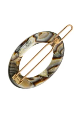 New Cutout Oval Tige Boule Barrette - Classic