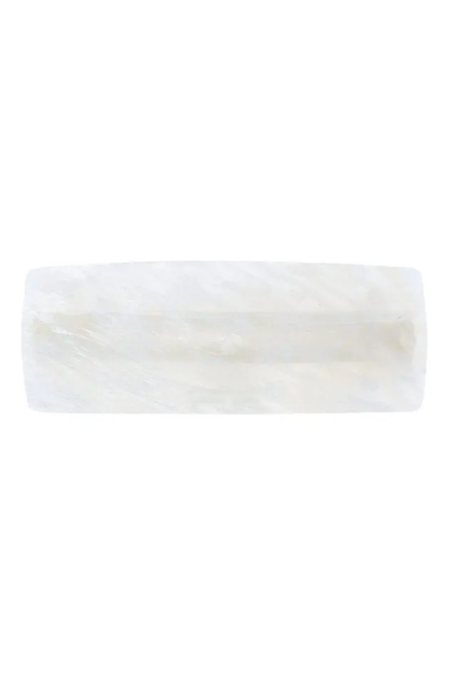 Rectangle Volume Barrette - Neige