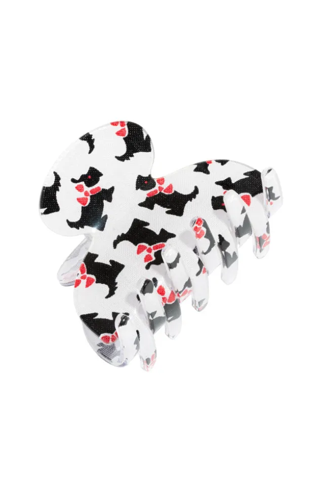 Small Couture Claw Clip - Scottie Dog