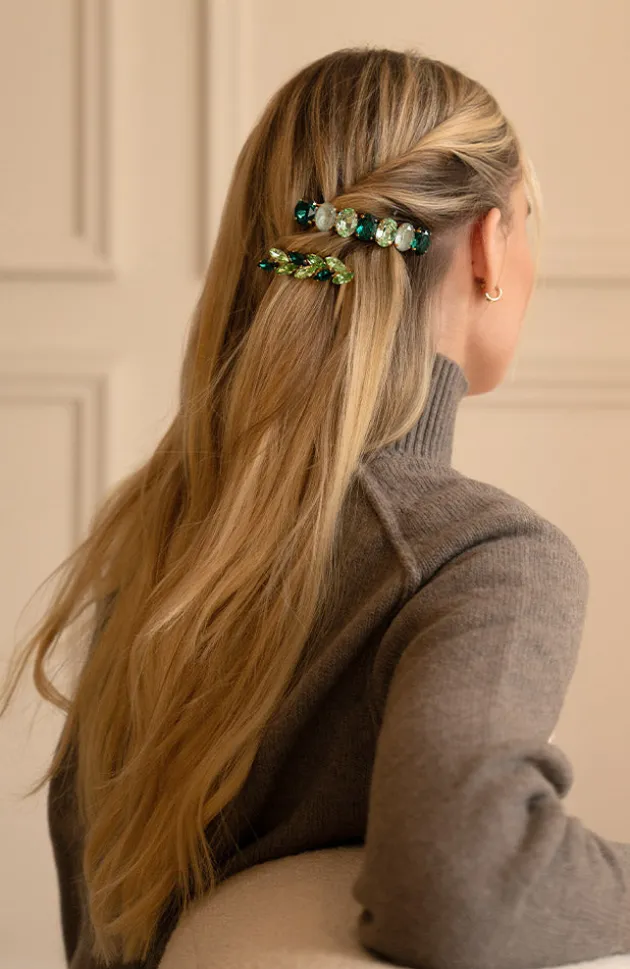 Small Ivy Crystal Barrette