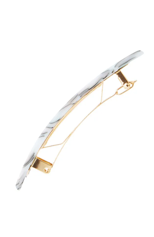 Small Luxury Rectangle Barrette - Classic