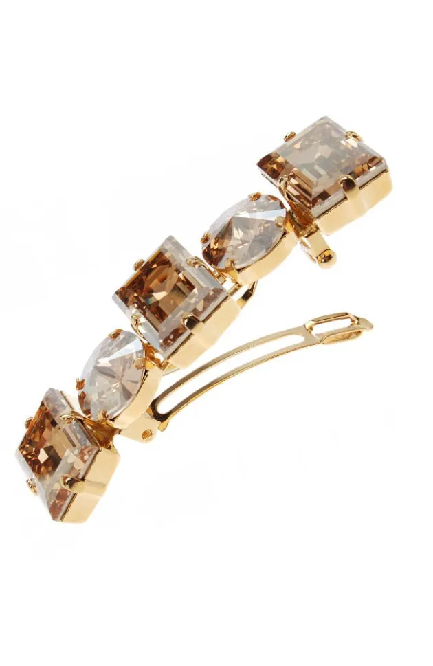 Small Sienna Crystal Barrette