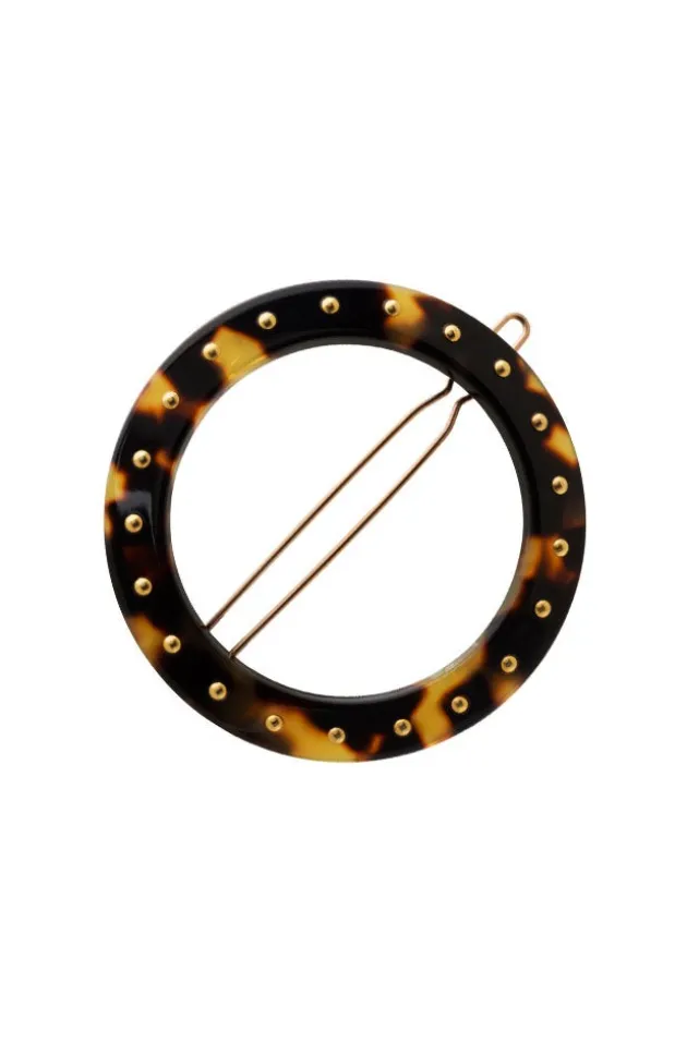 Studded Circle Cutout Tige Boule Barrette