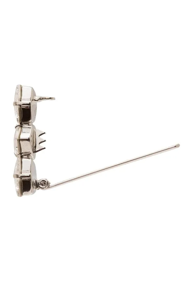 Triple Crystal Tige Boule Barrette