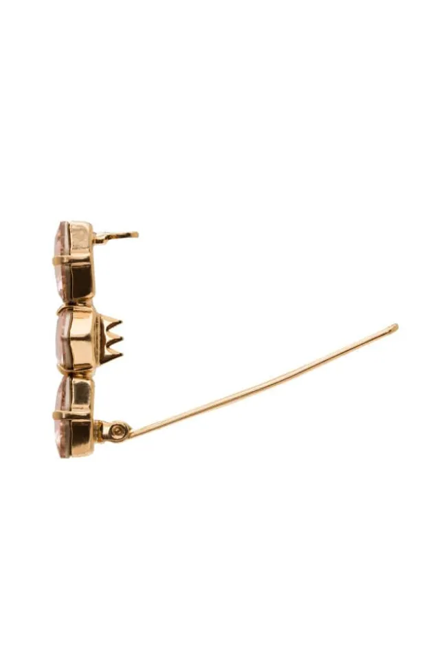 Triple Crystal Tige Boule Barrette